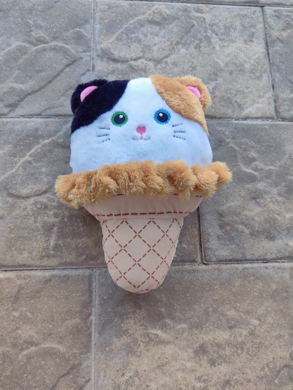 Nanco Calico Cat Ice Cream Cone Plush Toy, 12” Stuffed Animal